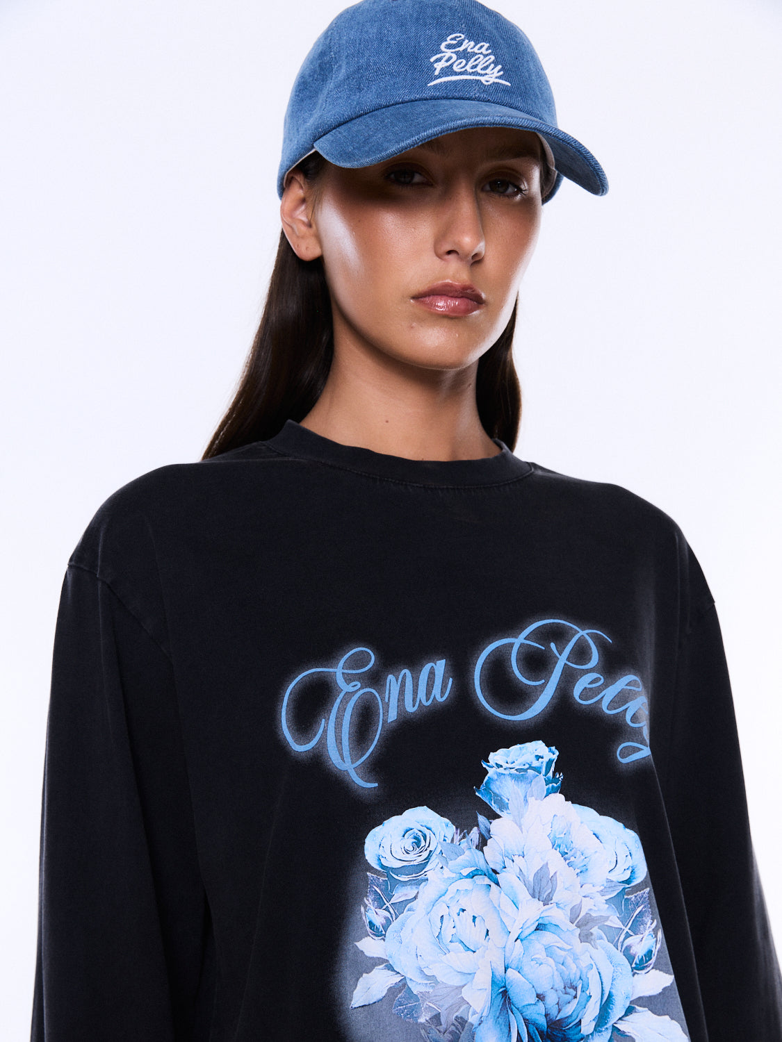 Ena Pelly - Elsa Long Sleeve Relaxed Tee (Vintage Black) Ena Pelly