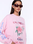 Ena Pelly - Hailey Long Sleeve Cuffed Tee (Blush Pink) Ena Pelly
