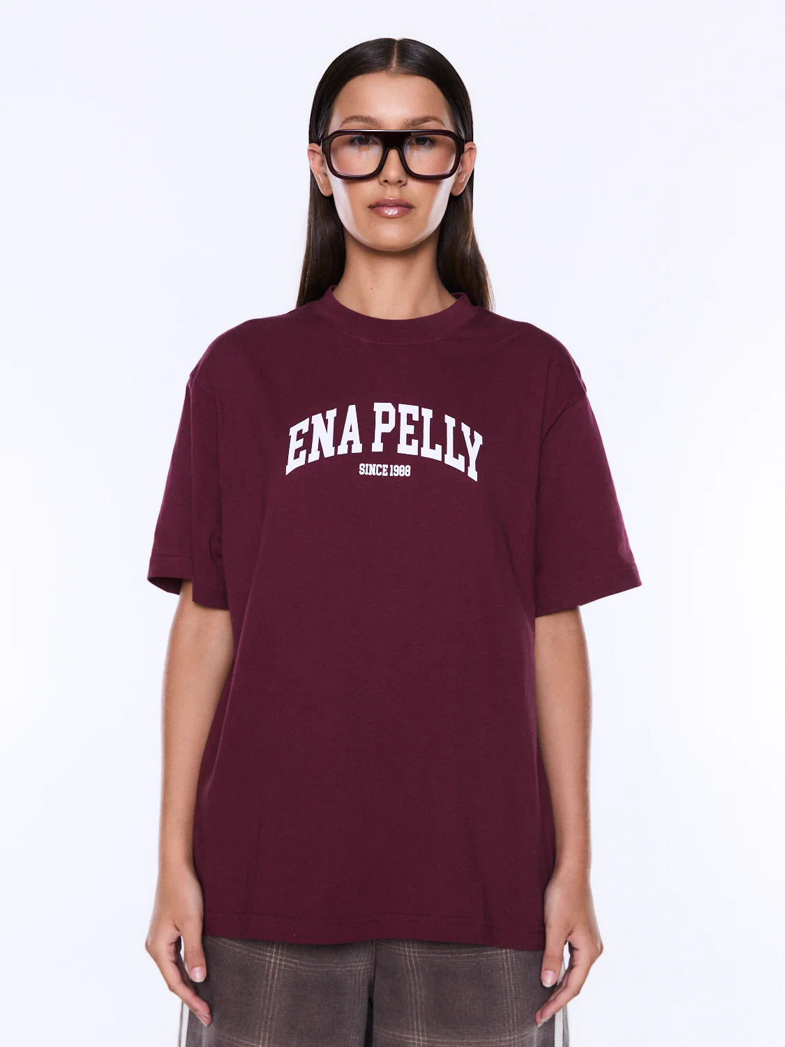 Ena Pelly - Ivy Relaxed Tee (Burgundy) Ena Pelly