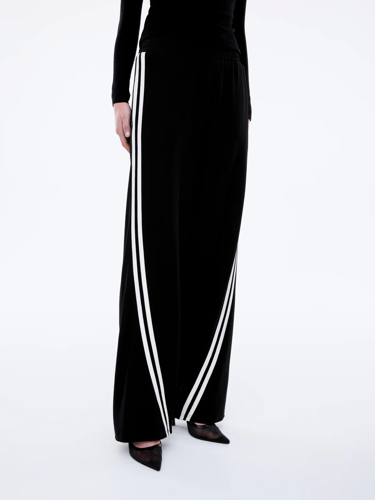 Ena Pelly - Valentina Stripe Pant (Black/Off White) Ena Pelly
