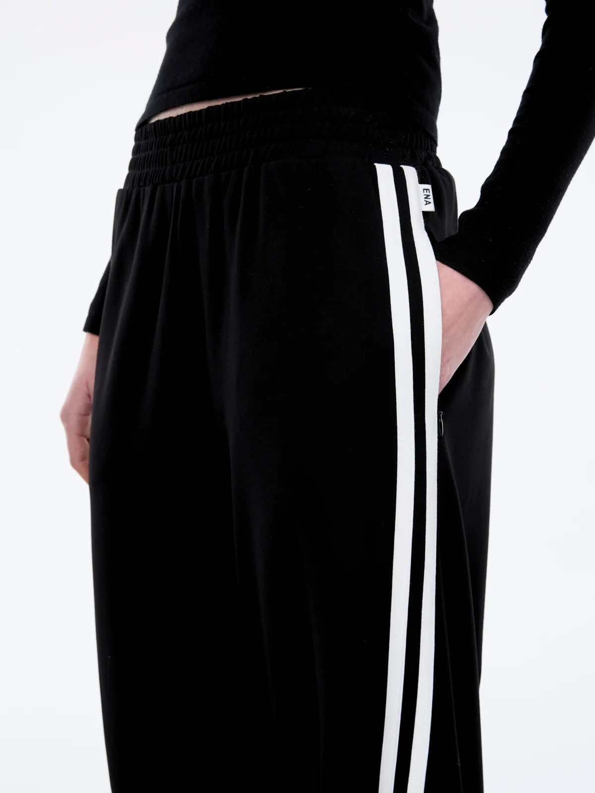 Ena Pelly - Valentina Stripe Pant (Black/Off White) Ena Pelly