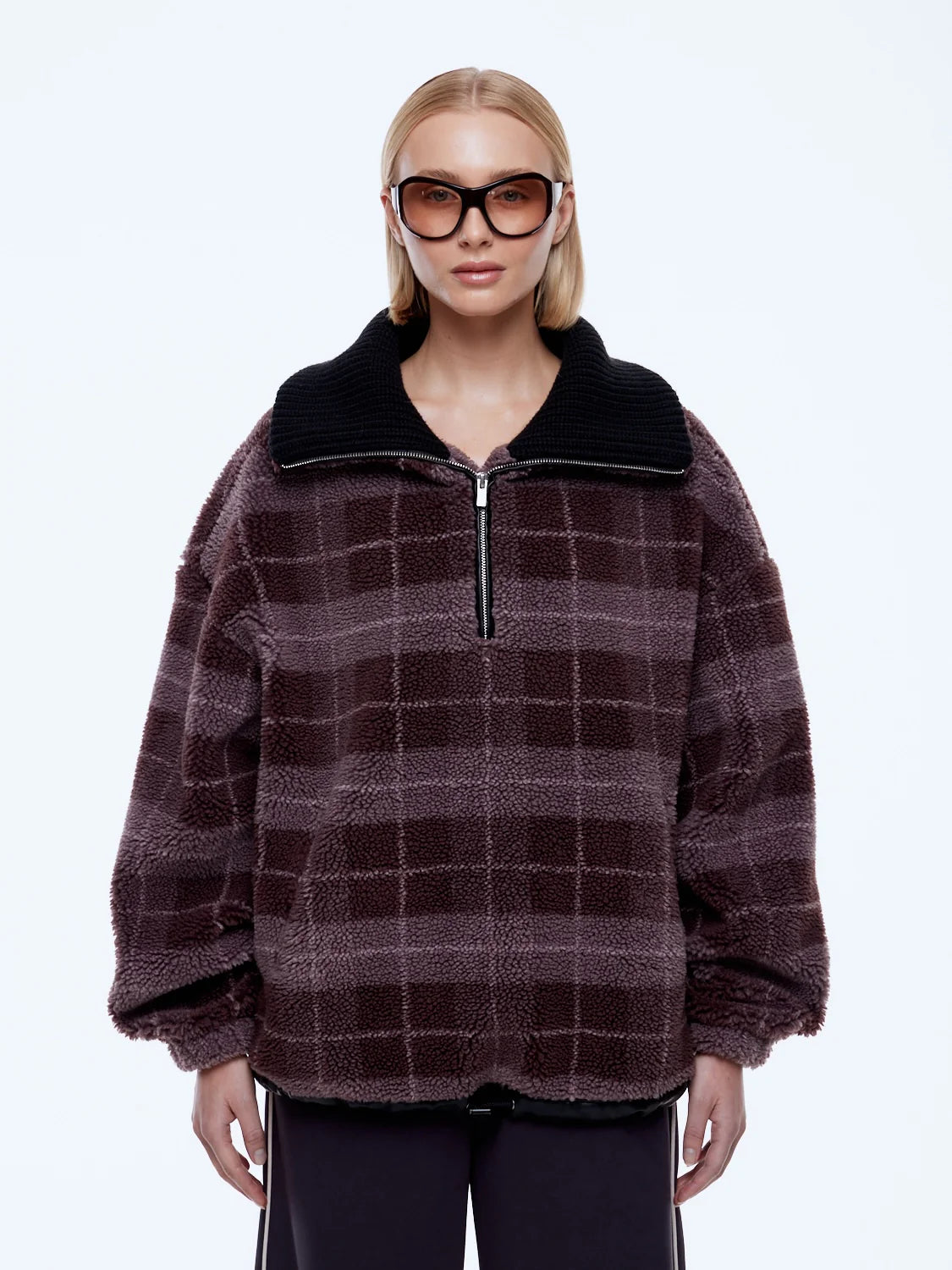 Ena Pelly - Winnie 1/4 Zip (Burgundy Check) Ena Pelly