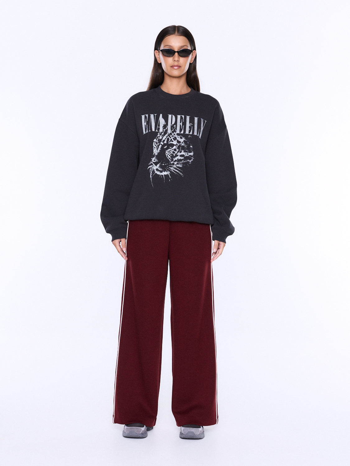 Ena Pelly - Mila Oversized Sweater (Vintage Black/Cheetah) Ena Pelly