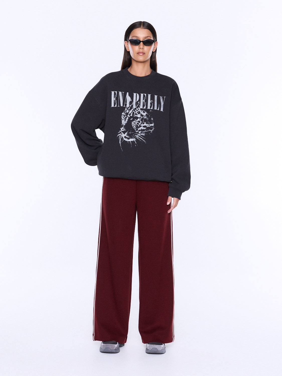 Ena Pelly - Mila Oversized Sweater (Vintage Black/Cheetah) Ena Pelly