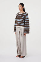 Arcaa - Lucca Sweater (Espresso & Blue Stripe) Arcaa