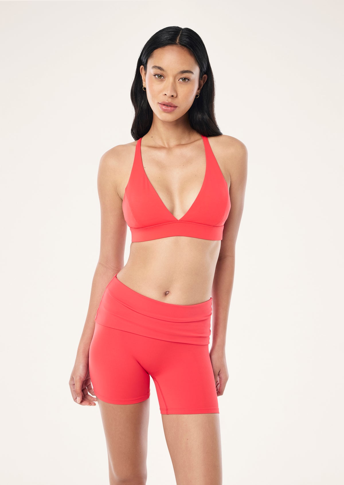 P.E Nation - Fold Over 5 Inch bike Shorts (Strawberry) P.E Nation
