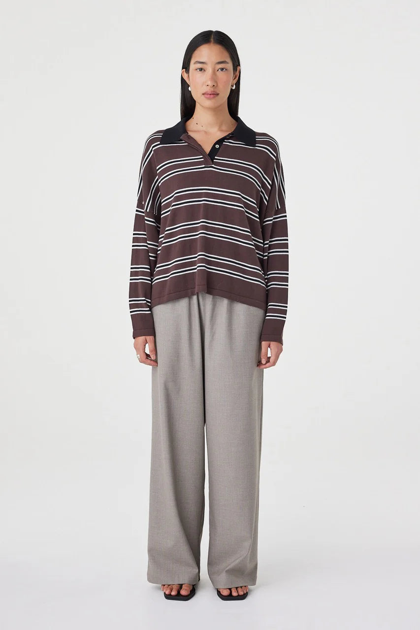 Arcaa - Rayne Knit Jersey (Espresso, Black & Cream Stripe) Arcaa