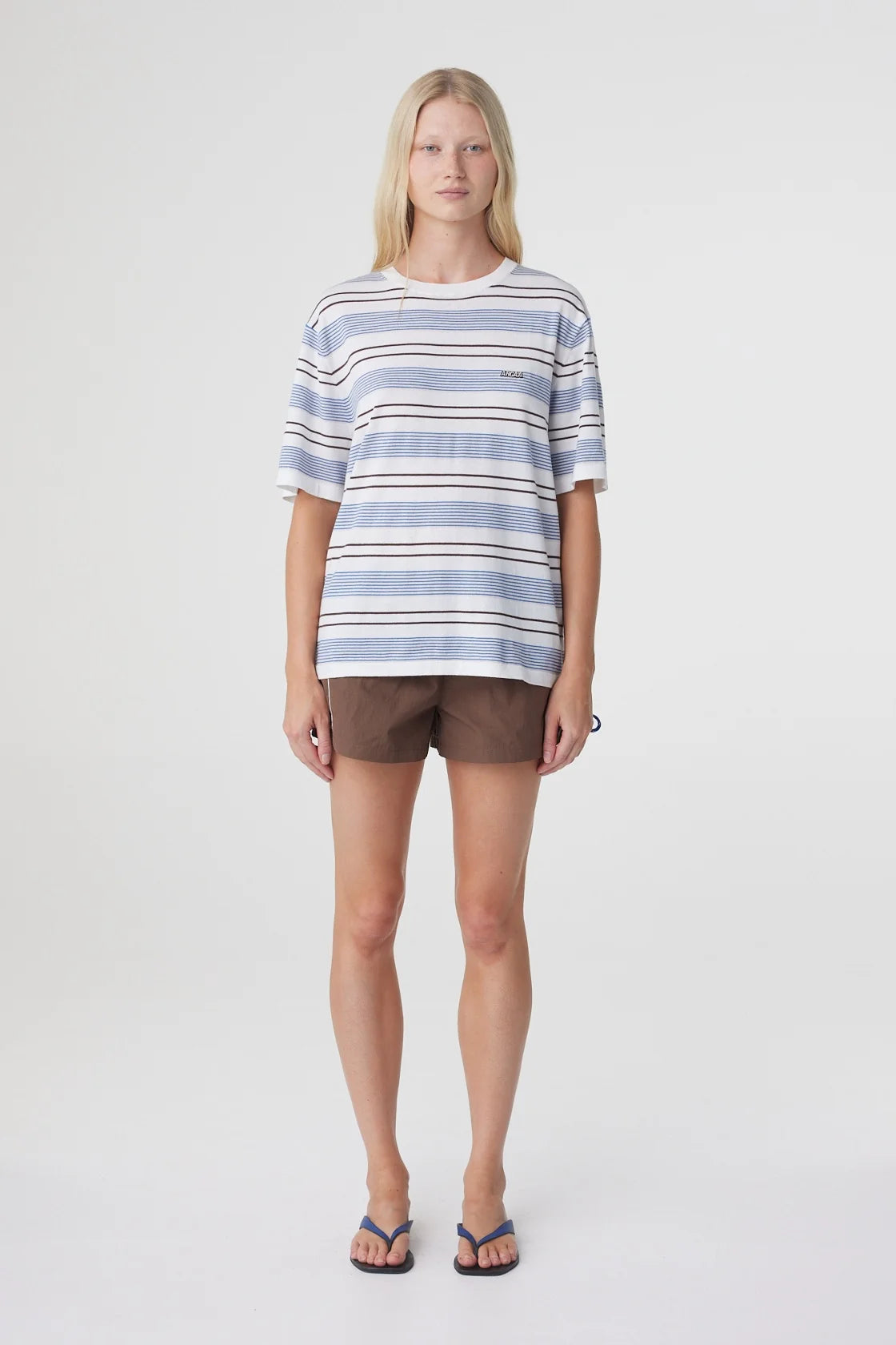 Arcaa - Noor Tee (White & Blue Retro Stripe) Arcaa
