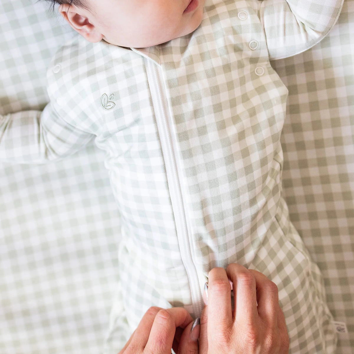 KYND Baby - Swaddle Sleeping Bag (Gumleaf Gingham) KYND Baby