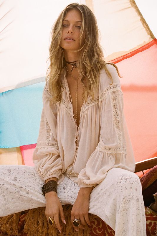 Spell - Teodora Blouse (White Smoke) – Dear Blackbird Boutique