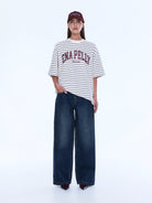 Ena Pelly - Maeve Relaxed Tee (Burgundy Stripe) Ena Pelly