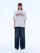 Ena Pelly - Maeve Relaxed Tee (Burgundy Stripe) Ena Pelly