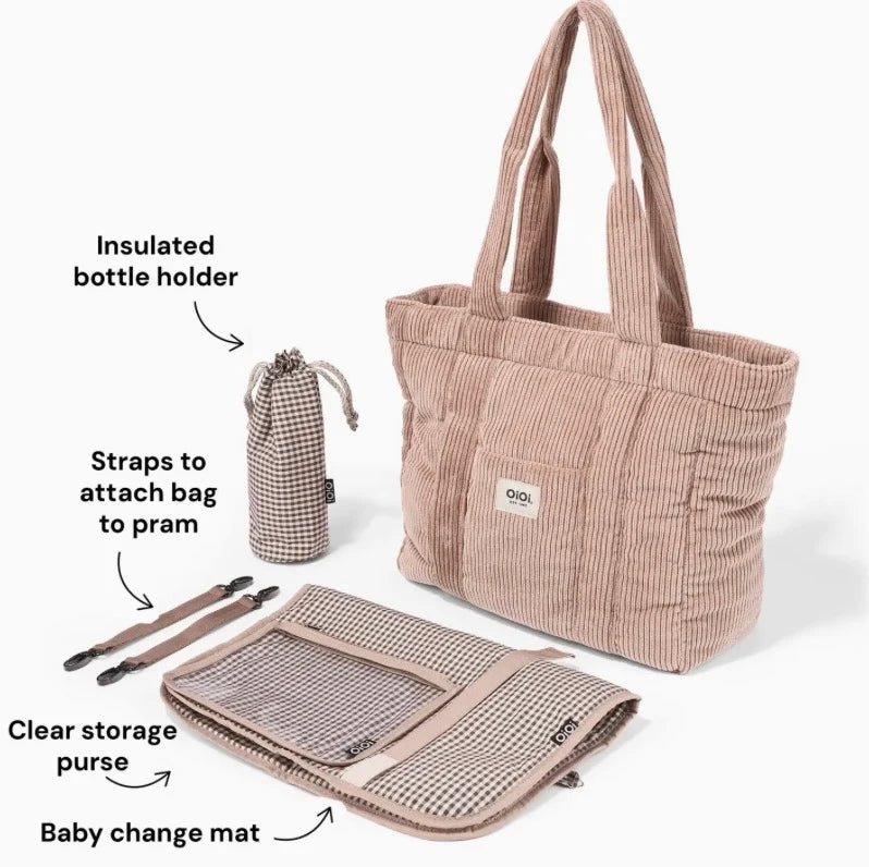 OiOi - Everyday Tote (Rose Pink Corduroy) OiOi