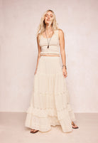 Spell - Ines Tiered Maxi Skirt (Light Sand) Spell