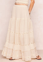 Spell - Ines Tiered Maxi Skirt (Light Sand) Spell