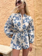 Kivari - Bluebell Playsuit (Blue Ecru) Kivari