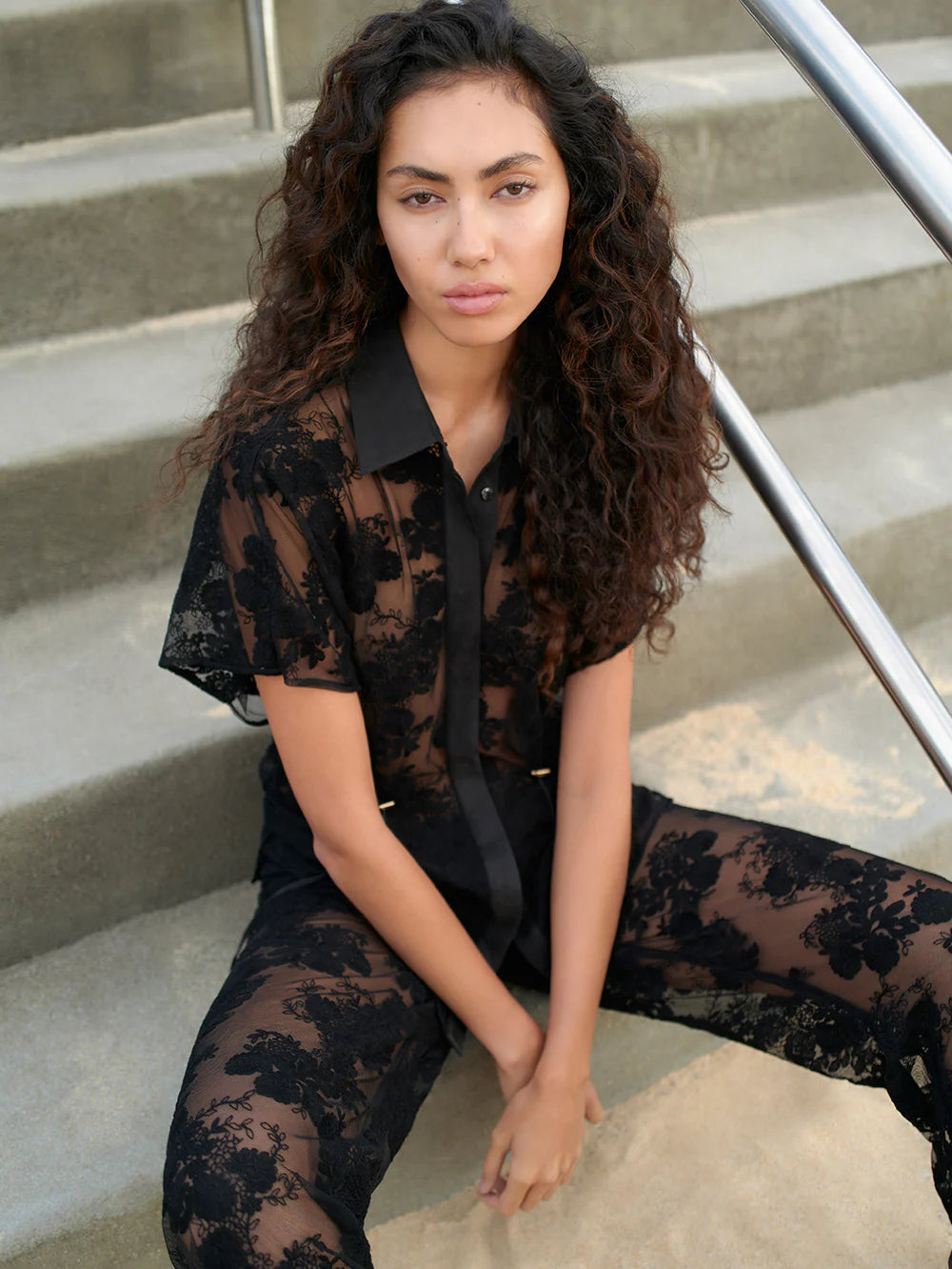 Kivari - Jaxon Lace Shirt (Black) Kivari