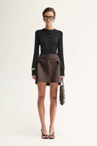 Elka Collective - Dawson Mini Skirt (Chocolate) Elka Collective