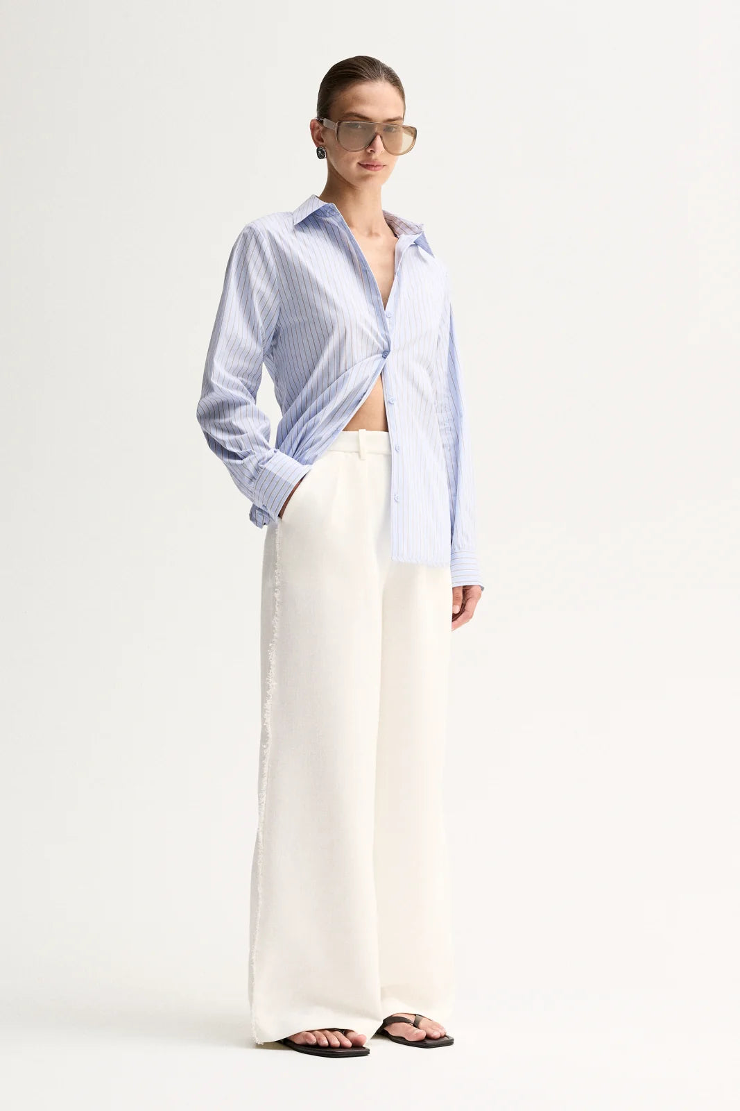Elka Collective - Kallie Stripe Shirt (Blue Stripe) Elka Collective