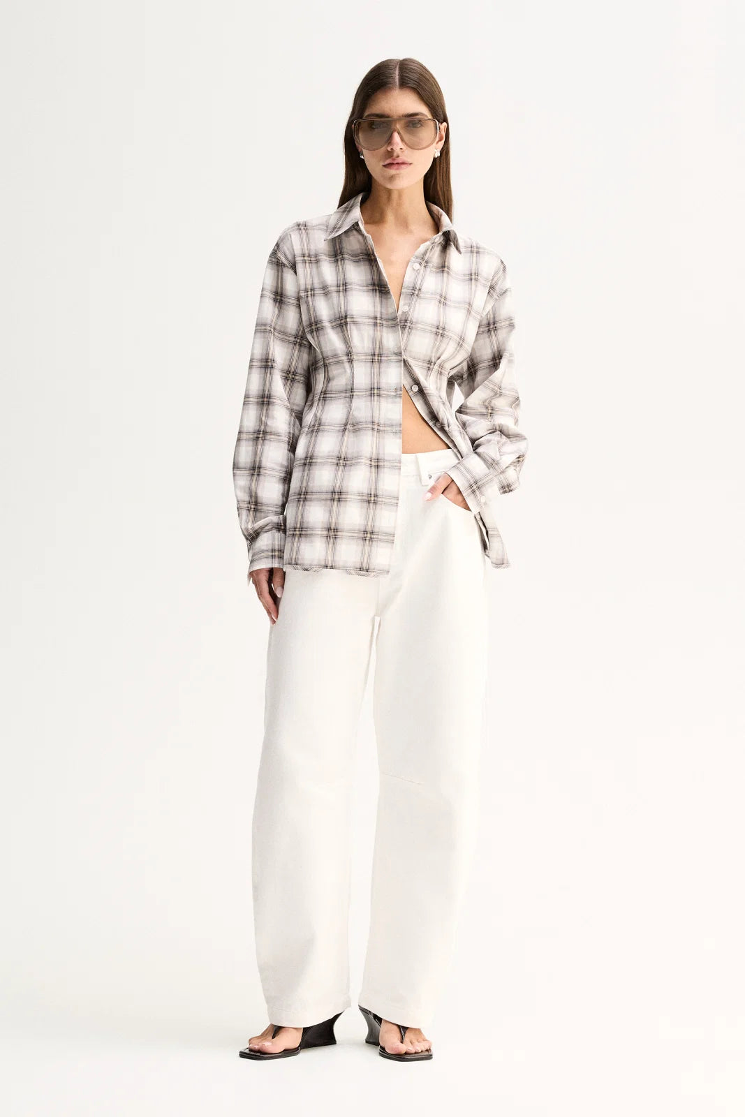 Elka Collective - Heather Shirt (White Check) Elka Collective