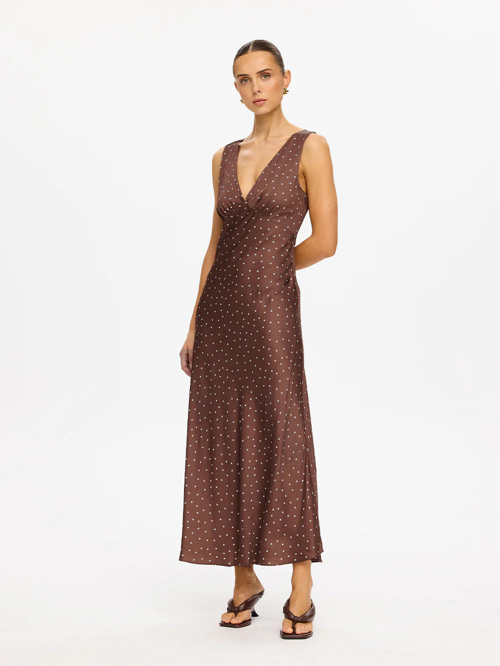 Kivari - Edie Midi Dress (Brown) Kivari