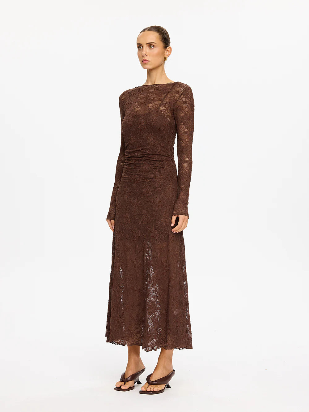 Kivari - Marie Lace Maxi Dress (Chocolate) Kivari