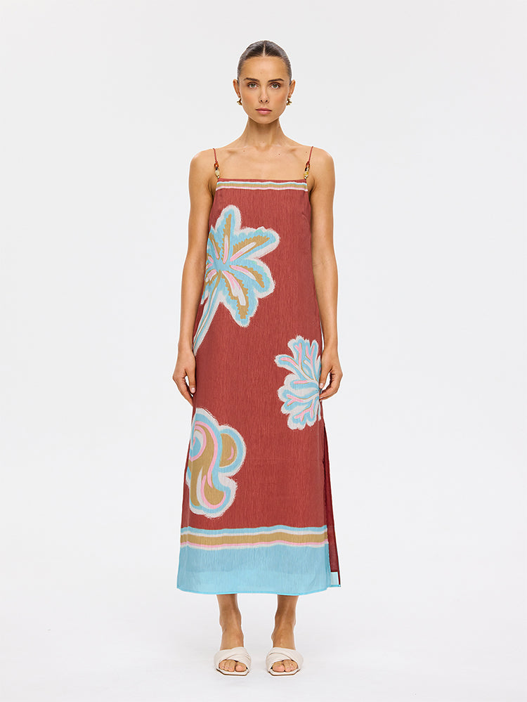 (Pre-Order) Kivari - Enzo Midi Dress (Maroon) Kivari