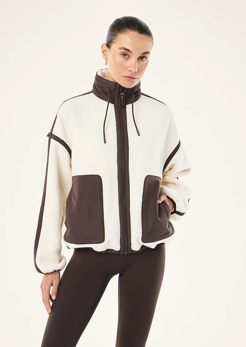 P.E Nation - Lennon Sherpa Jacket (Whisper White/Coffee) P.E Nation