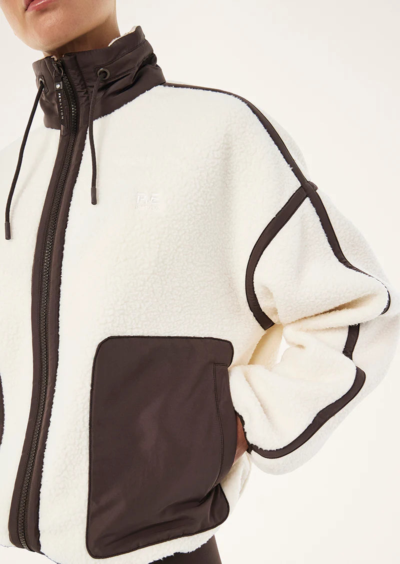 P.E Nation - Lennon Sherpa Jacket (Whisper White/Coffee) P.E Nation