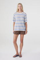 Arcaa - Noor Tee (White & Blue Retro Stripe) Arcaa