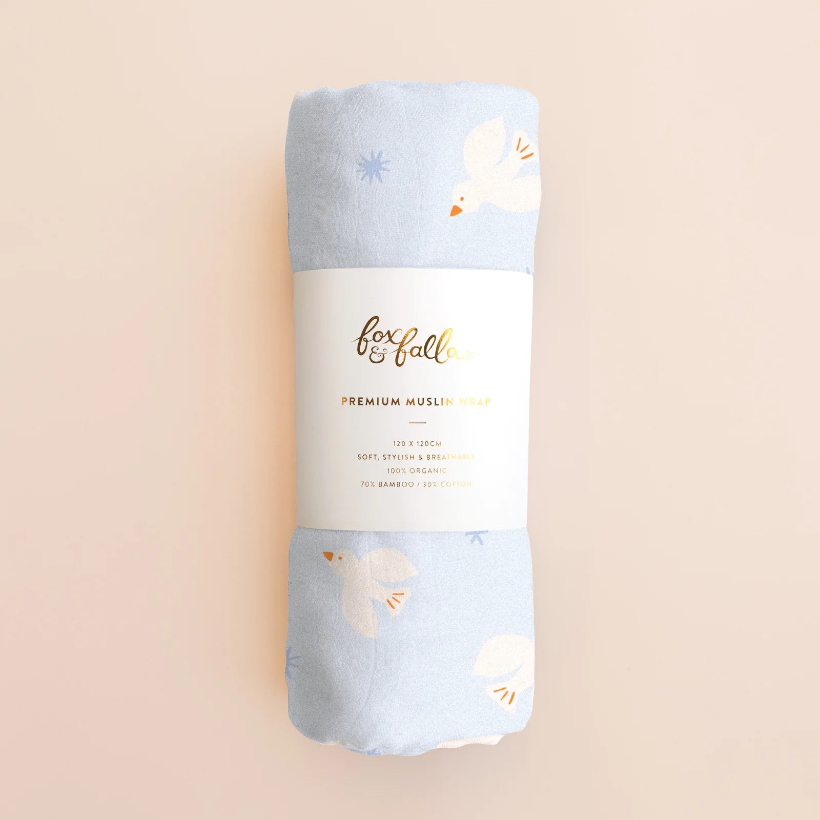 Fox & Fallow - Organic Muslin Wrap (Pink Doves) Fox & Fallow