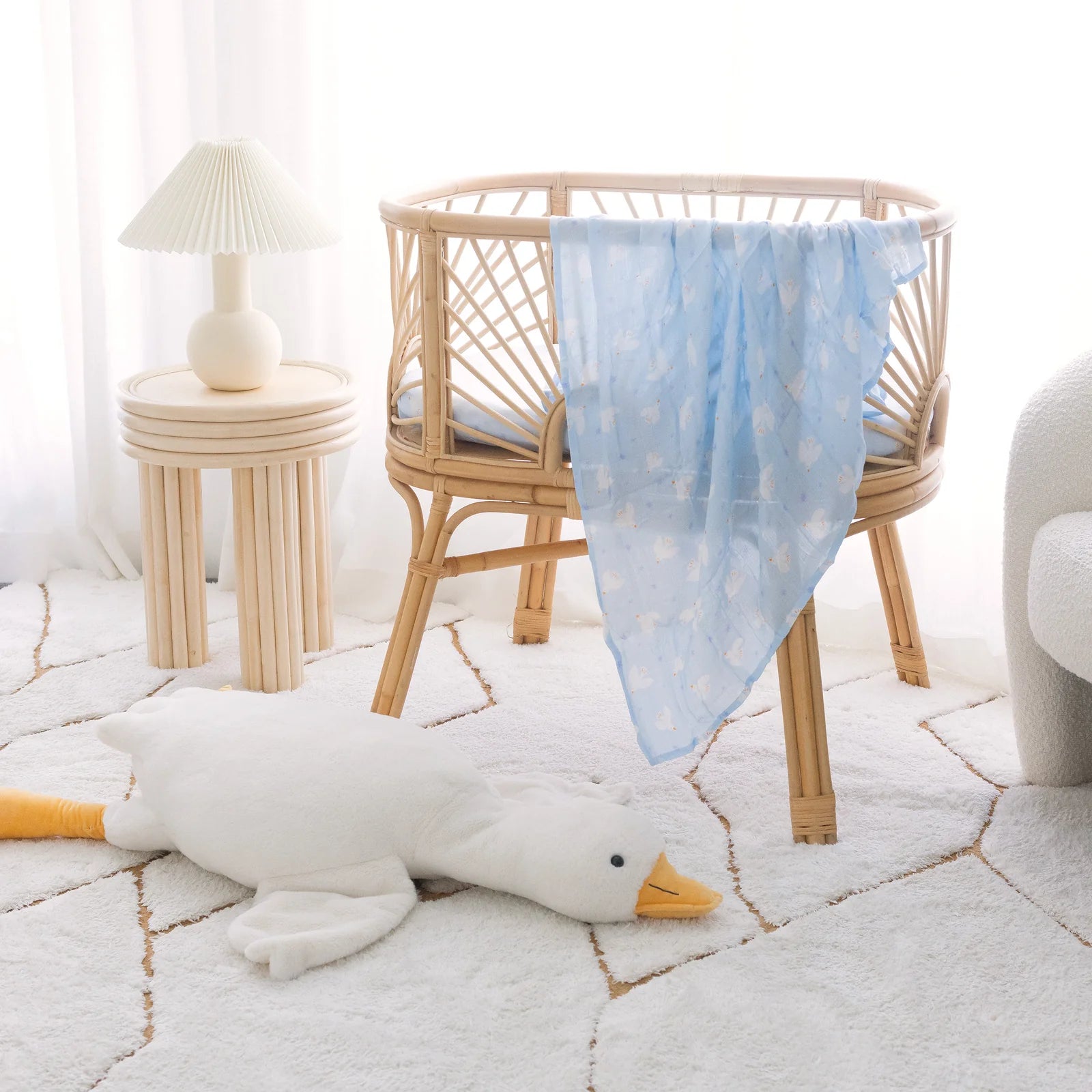 Fox & Fallow - Organic Muslin Wrap (Pink Doves) Fox & Fallow