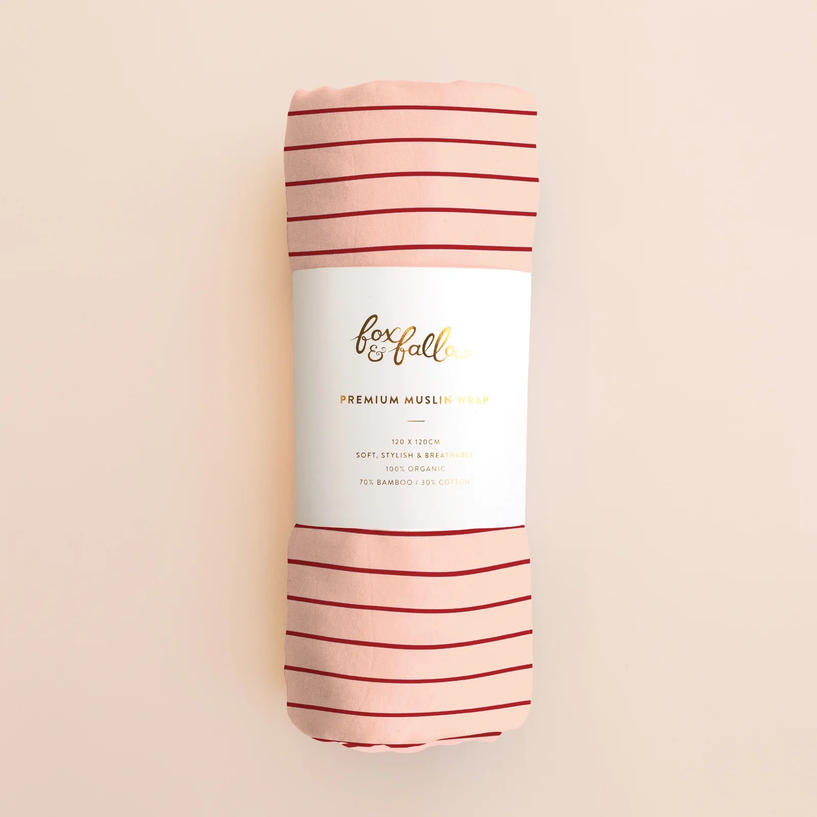 Fox & Fallow - Organic Muslin Wrap (Strawberry Stripe) Fox & Fallow