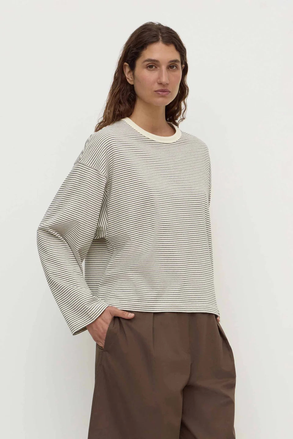 Assembly Label - Malone Stripe Wide Sleeve Tee (Cream/Black) Assembly Label