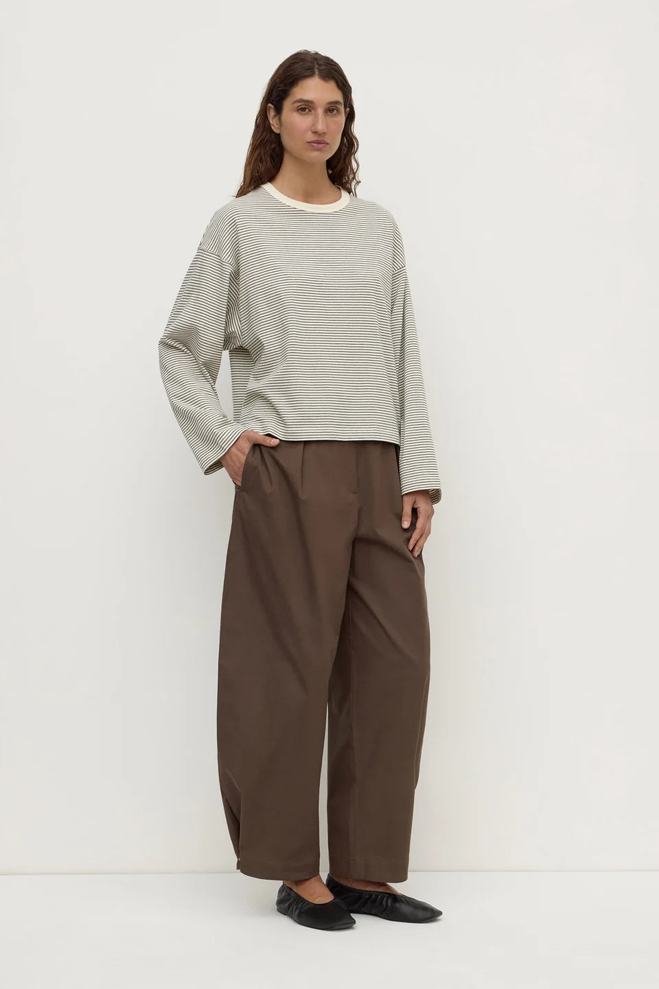 Assembly Label - Malone Stripe Wide Sleeve Tee (Cream/Black) Assembly Label
