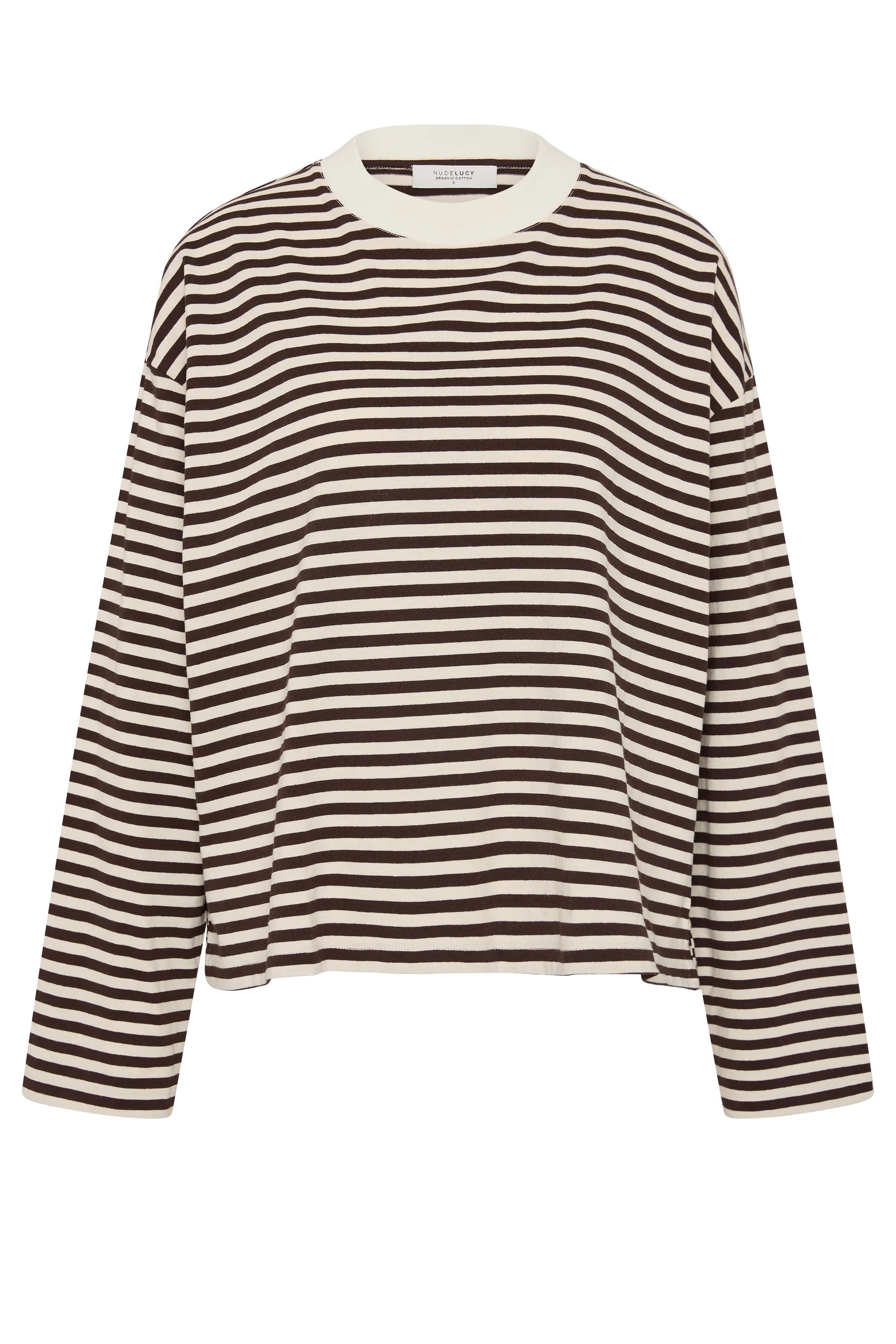 Nude Lucy - Organic Stripe LS Tee (Espresso Stripe) Nude Lucy