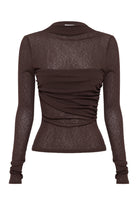 Nude Lucy - Aster LS Mesh Top (Chocolate) Nude Lucy