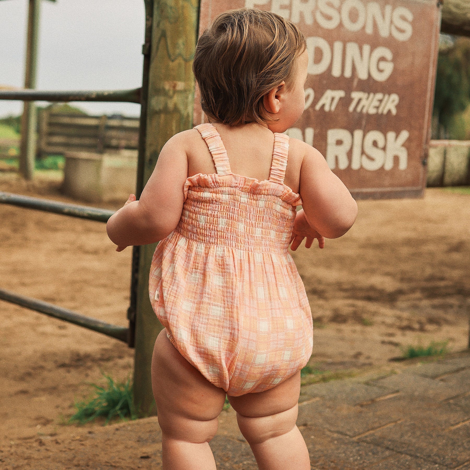 KYND Baby - Shirred Romper (Check) KYND Baby