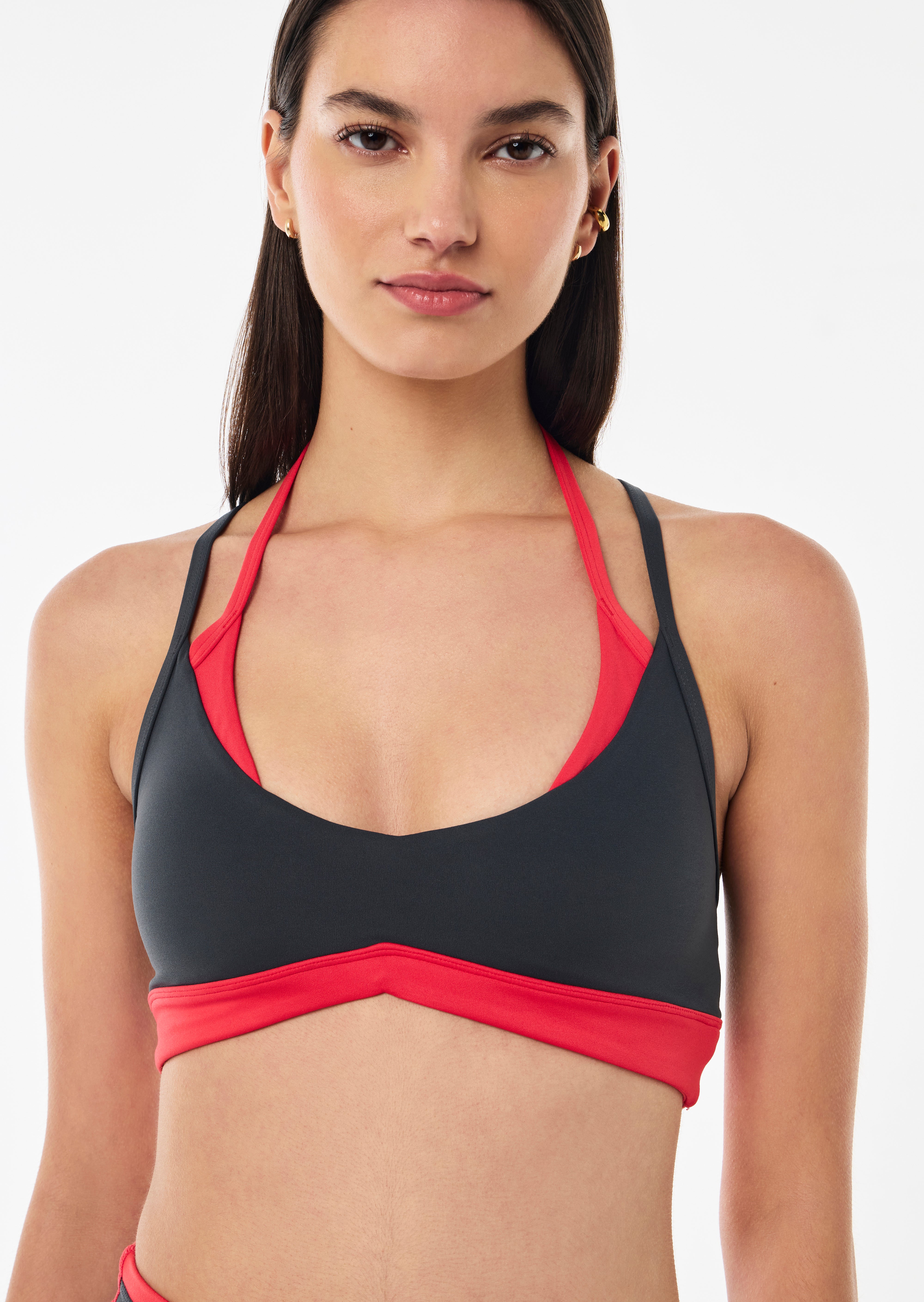 P.E Nation - Override Sports Bra (Asphalt/Strawberry) P.E Nation