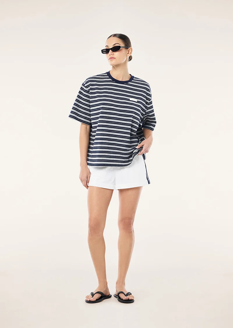 P.E Nation - Oversized Spark Tee (Dark Navy Stripe) P.E Nation