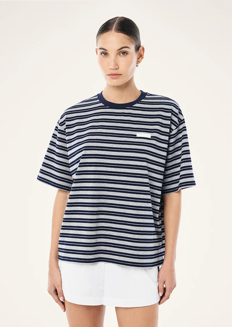 P.E Nation - Oversized Spark Tee (Dark Navy Stripe) P.E Nation