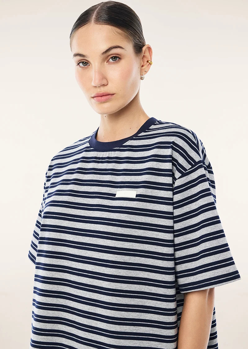 P.E Nation - Oversized Spark Tee (Dark Navy Stripe) P.E Nation