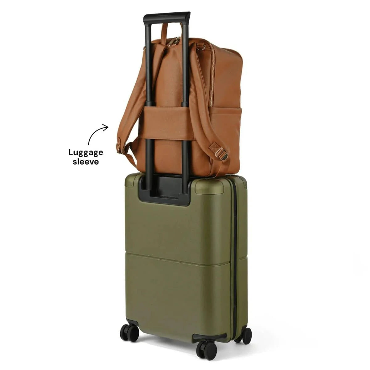 OiOi - Multitasker Nappy Backpack (Brown Vegan Leather) OiOi