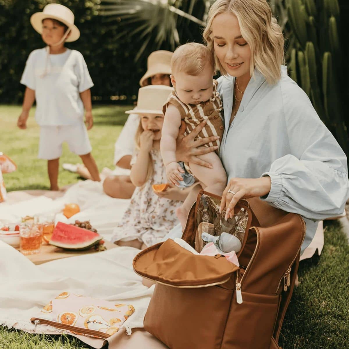 OiOi - Multitasker Nappy Backpack (Brown Vegan Leather) OiOi
