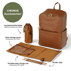 OiOi - Multitasker Nappy Backpack (Brown Vegan Leather) OiOi