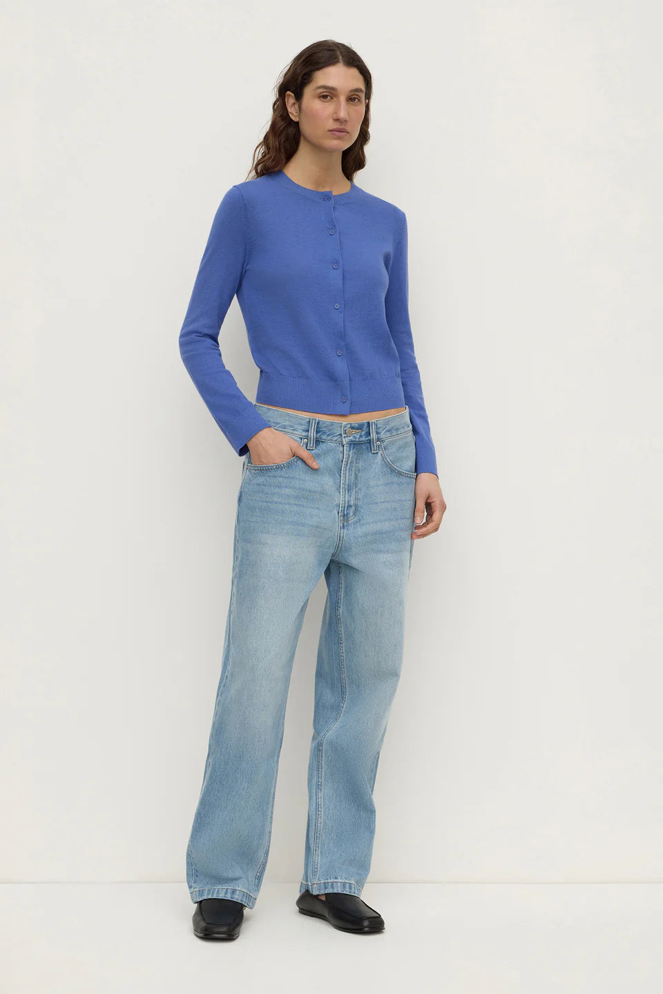 Assembly Label - Orina Cotton Cashmere Cardigan (New Blue) Assembly Label