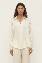Assembly Label - Pippa Silk Long Sleeve Shirt (Cream) Assembly Label