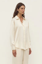 Assembly Label - Pippa Silk Long Sleeve Shirt (Cream) Assembly Label