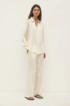 Assembly Label - Pippa Silk Long Sleeve Shirt (Cream) Assembly Label