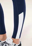 P.E Nation - Quickline Full Length Legging (Dark Navy/White) P.E Nation